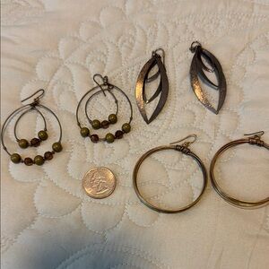 Elegant Mixed Metal and Bead Earring Set